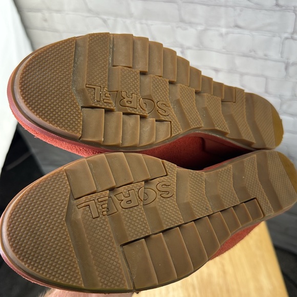 ⭐️Sorel Evie orange suede leather booties woman’s SZ 10 EUC - Picture 7 of 9